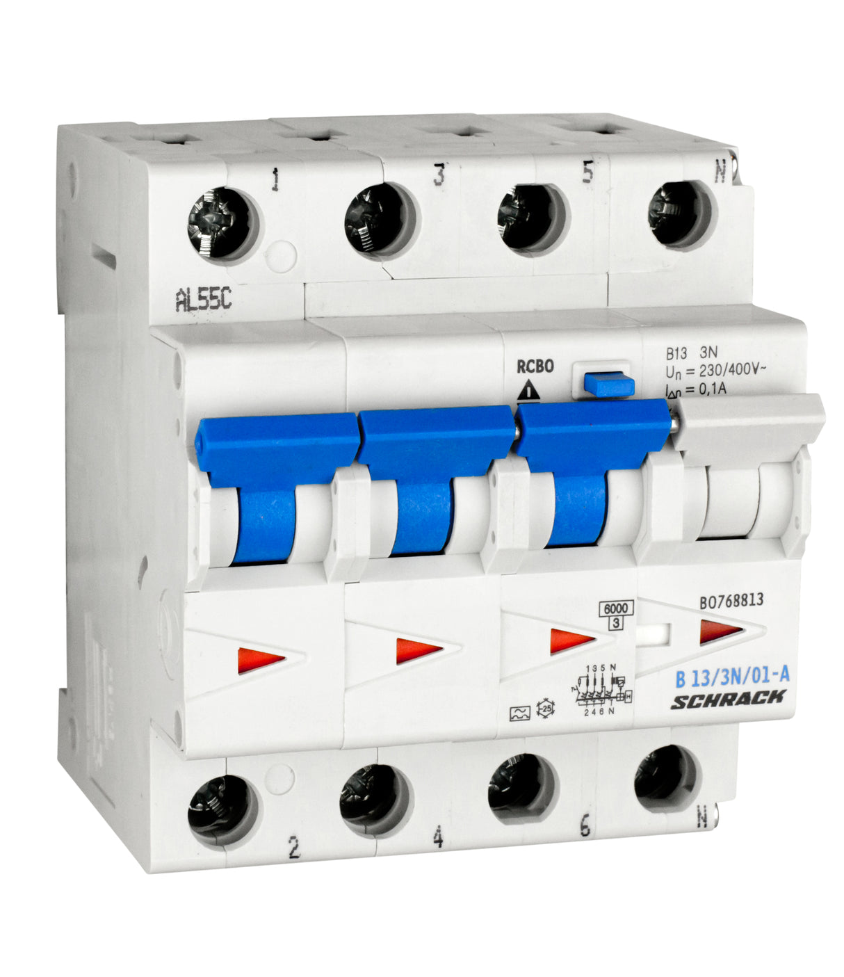 FI/LS-Schalter, Kennlinie B, 13A, 100mA, 3+N, Typ A