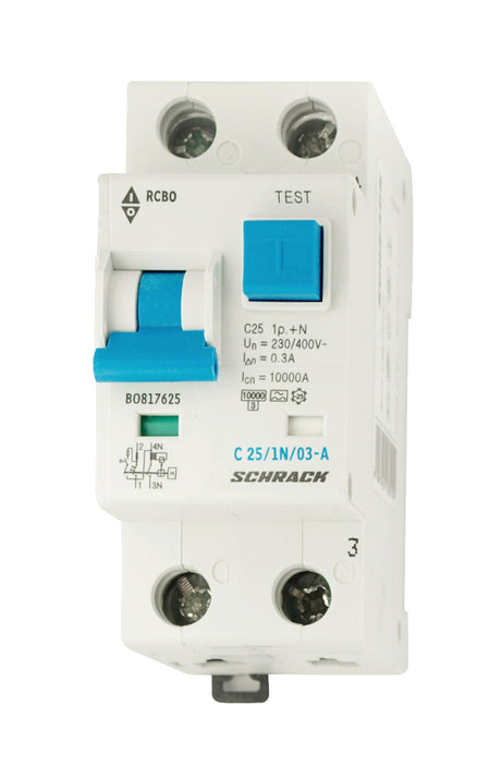 Foto: FI/LS-Schalter, Kennlinie C, 25A, 300mA, 1+N, Typ A