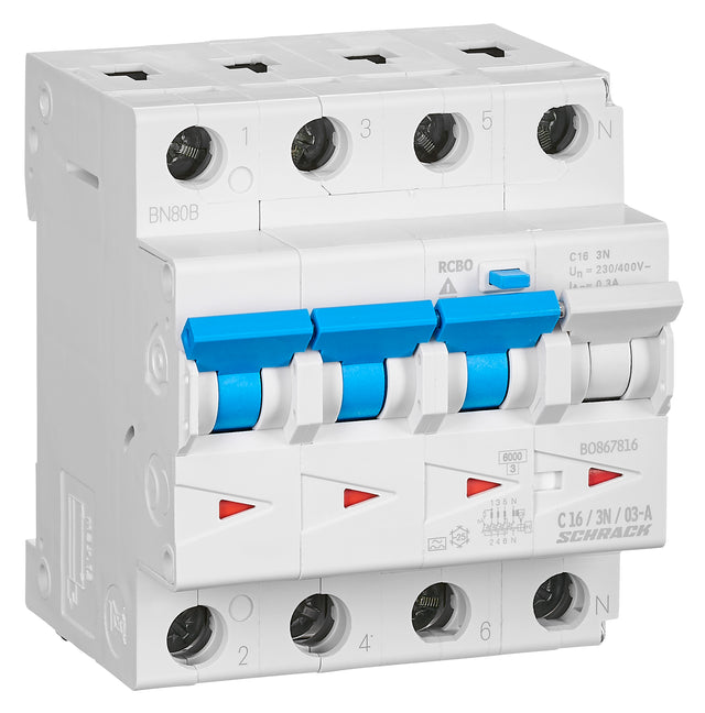 Foto: FI/LS-Schalter, Kennlinie C, 16A, 300mA, 3+N, Typ A
