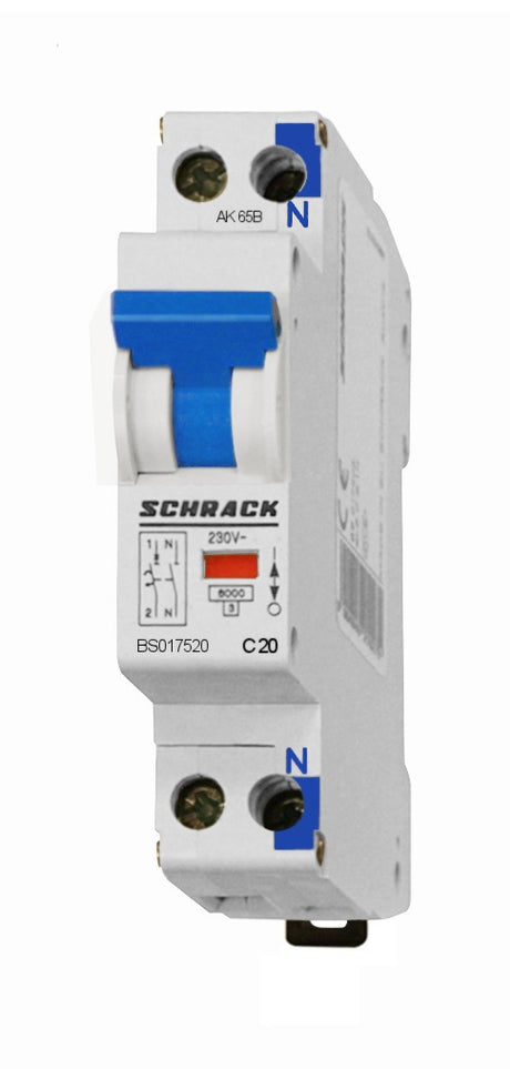 Foto: Sicherungsautomat, Kennlinie C, 20A, 1+N, 1TE