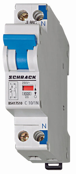Sicherungsautomat, Kennlinie C, 10A, 1+N, 4,5kA, 1TE