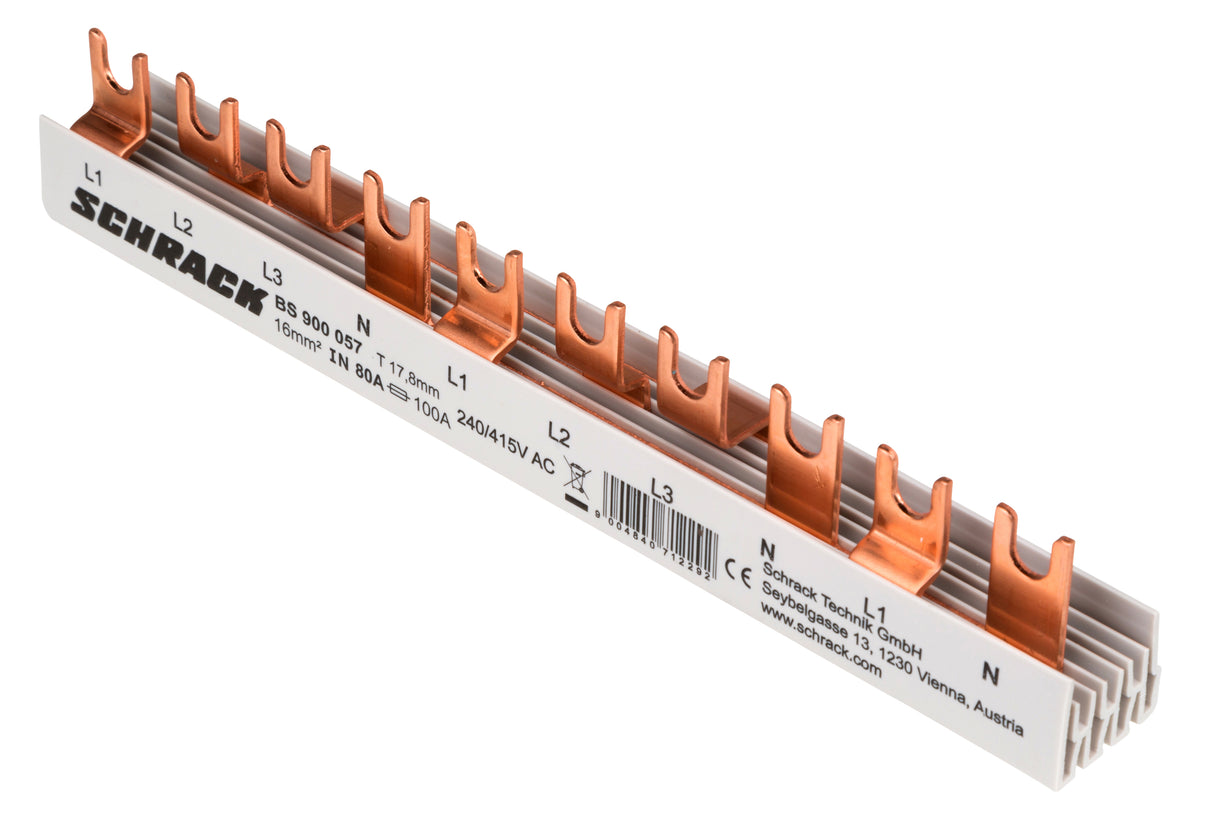 Foto: Verschienung 1xFI 4-polig, 1xLS 3+N, 1xLS 1+N, 10TE, 16mm²