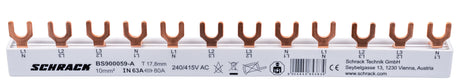 Verschienung 1xFI 4-polig, ÜA 4-polig, 1xLS 3+N, 12TE, 10mm²