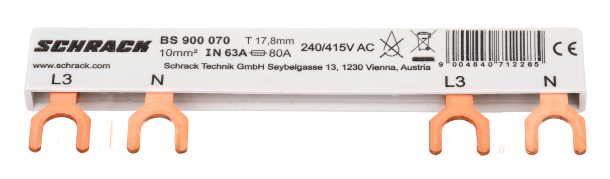 Foto: Verschienung 2-polig, L3, 1xFI 4-polig,1xLSFI 1+N,6TE,10mm²