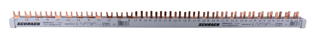 Foto: Verschienung, 1xFI 4-polig, 2xLS 4-polig, 18xLS 1+N/1TE,30TE