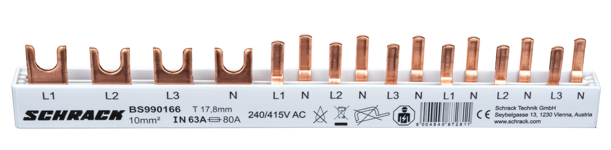 Foto: Verschienung 4-polig, 1xFI 4-polig, 6xLS 1+N/1 TE, 10TE
