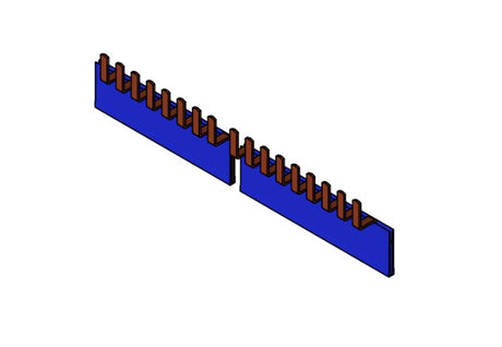 Stiftverschienung N, Stiftbreite 3,8mm, 16mm², TE=9mm, 1m