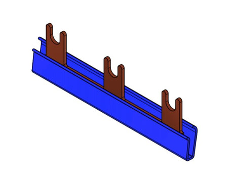 Verschienung N-Brücke, 3 x 2 TE, 16mm², blau