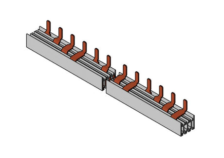 Stiftverschienung 4-polig, (N)/L1/L2/L3/N, 10mm², 1m