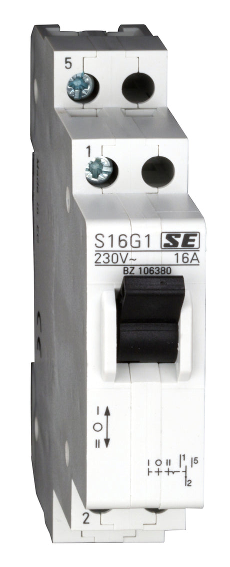 Foto: Reiheneinbau-Umschalter, 1 Wechsler, 1-0-2, 16A