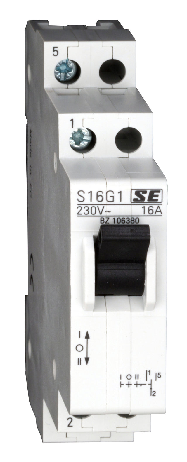 Foto: Reiheneinbau-Umschalter, 1 Wechsler, 1-0-2, 16A