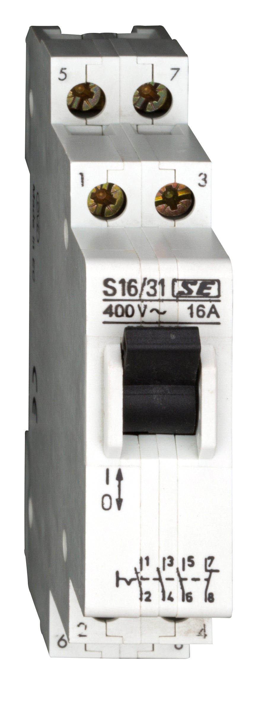 Reiheneinbau-Steuerschalter, 3 Schließer, 1 Öffner, 16A