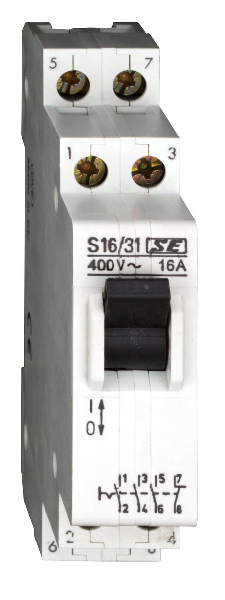 Foto: Reiheneinbau-Steuerschalter, 3 Schließer, 1 Öffner, 16A