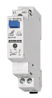 Reiheneinbau-Schalter mit LED 230VAC/DC, 2 Schließer, 16A