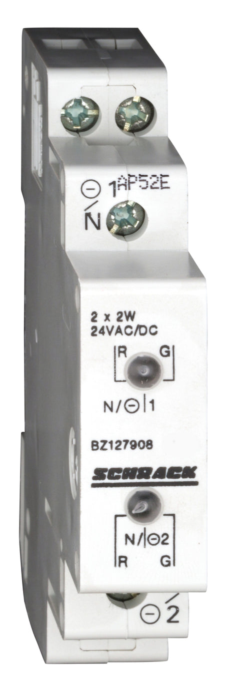 Foto: Reiheneinbau-Doppelleuchte LED 12-24VAC/DC, rot/grün