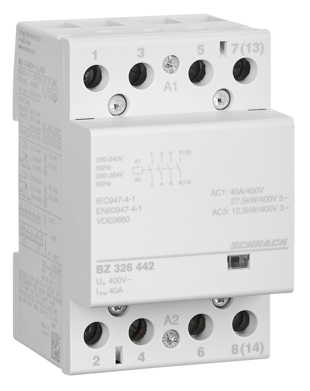 Installationsschütz 40A, 4S, 230VAC 3TE