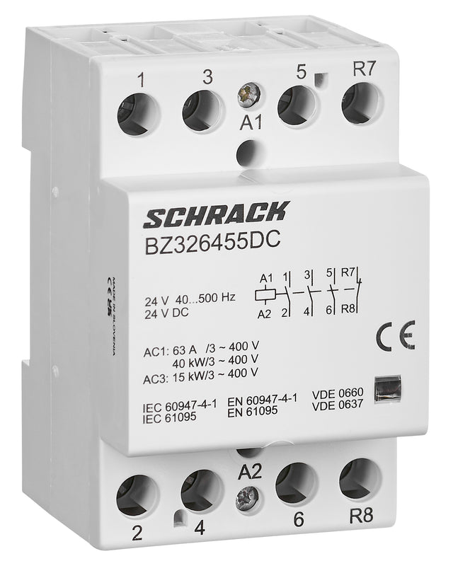 Foto: Installationsschütz 63A, 3S 1Ö, 24V AC/DC 3TE