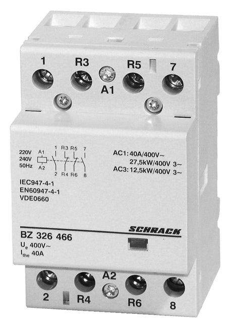 Foto: Installationsschütz 40A, 2S+2Ö, 230VAC 3TE