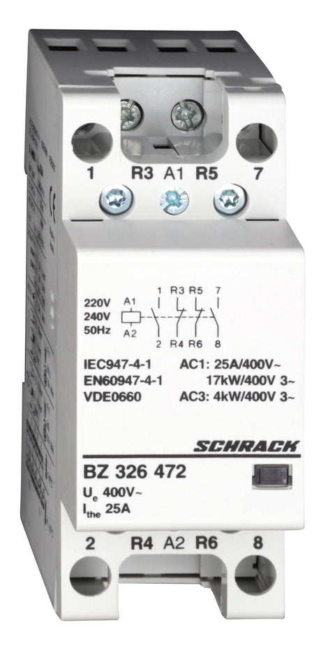 Foto: Installationsschütz 25A, 2S+2Ö, 230VAC 2TE