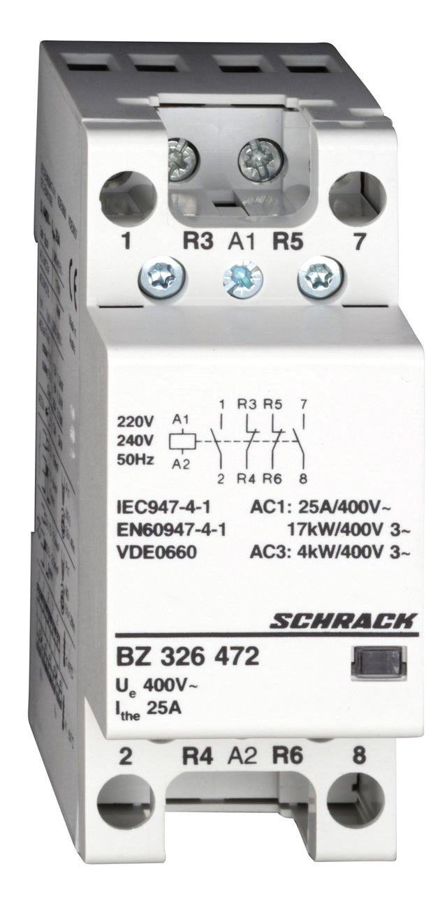 Foto: Installationsschütz 25A, 2S+2Ö, 230VAC 2TE
