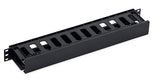 Foto: 19" Kabelführungspanel, 1HE, Kunststoff, RAL9005 Schwarz