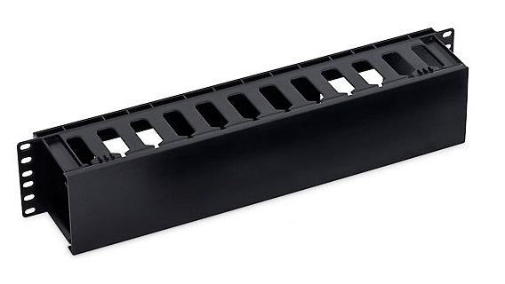 Foto: 19" Kabelführungspanel, 2HE, Kunststoff, RAL9005 Schwarz