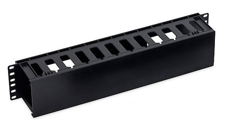 Foto: 19" Kabelführungspanel, 2HE, Kunststoff, RAL9005 Schwarz