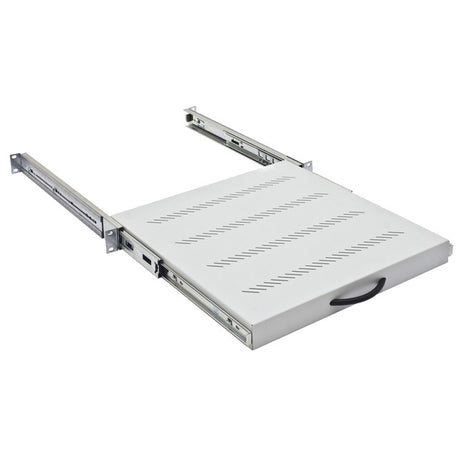 Foto: 19" Fachboden mit Vollauszug, 30kg Last, T=450mm,1HE,RAL7035