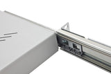 Foto: 19" Fachboden mit Vollauszug, 45kg Last, T=650mm,1HE,RAL7035