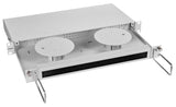 Foto: 19" LWL Überlängenschubladenbox, T=210mm, 1HE, RAL7035