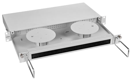 Foto: 19" LWL Überlängenschubladenbox, T=210mm, 1HE, RAL7035