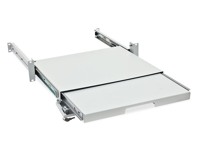 Foto: 19" Keyboard- und Mauslade, 25kg Last, T=350mm, 2HE, RAL7035