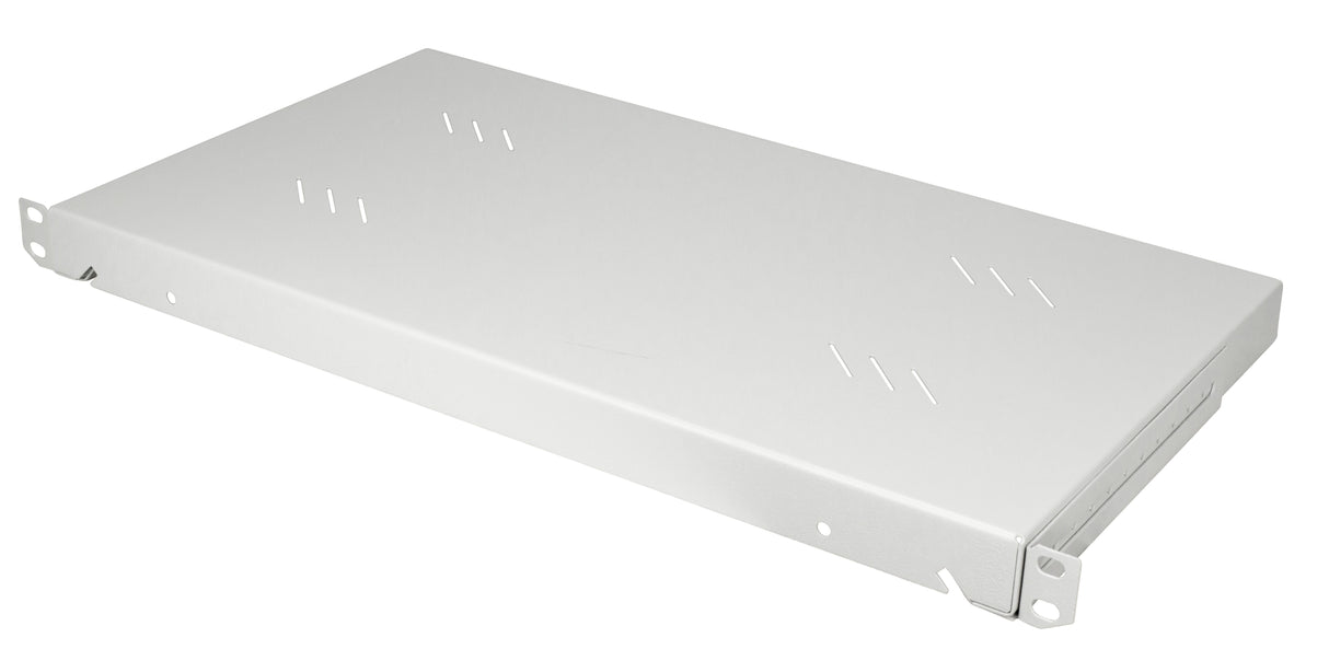 19" Fachboden Fix, bis 15kg Last, T=250mm, 1HE, RAL7035
