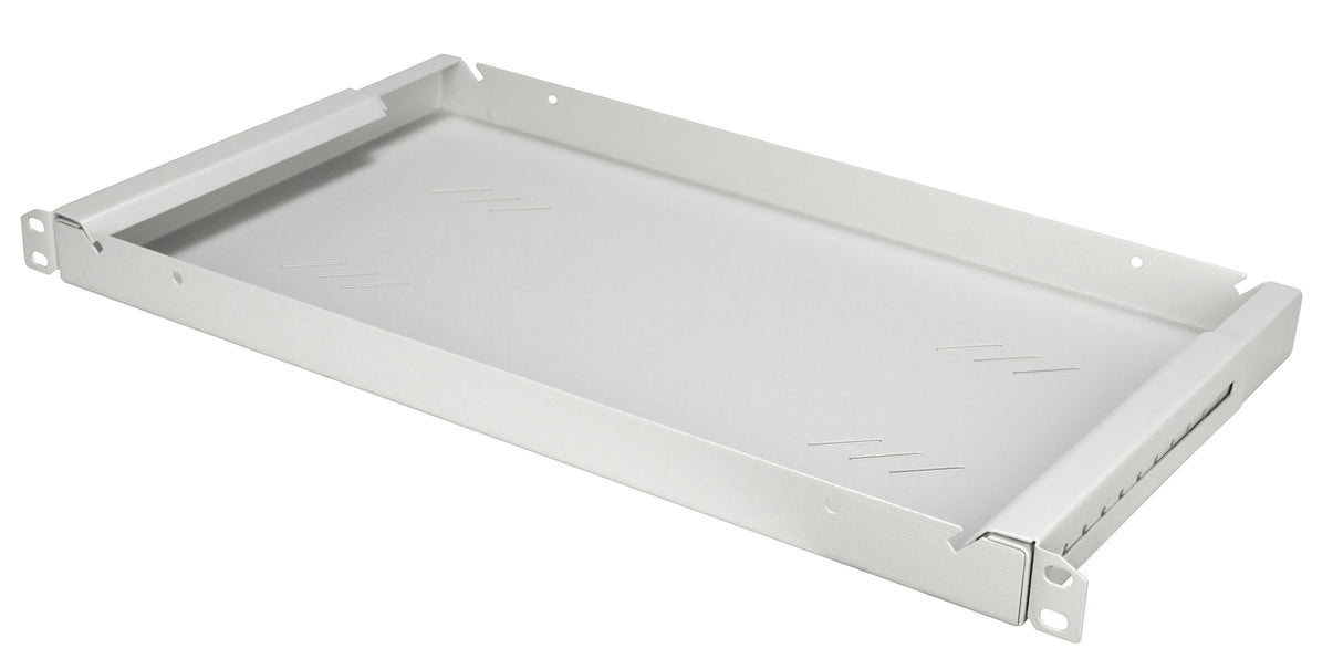 19" Fachboden Fix, bis 15kg Last, T=250mm, 1HE, RAL7035