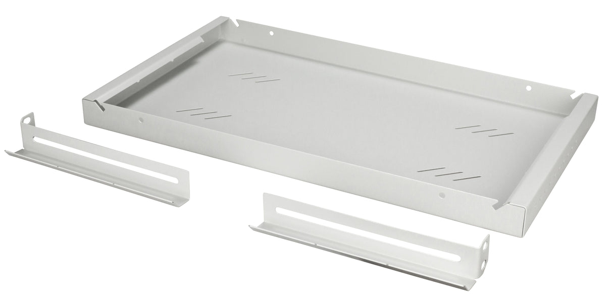 19" Fachboden Fix, bis 15kg Last, T=250mm, 1HE, RAL7035