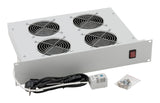 Foto: 19" Lüftereinschub mit 4 Ventilatoren u. Thermostat, 2HE