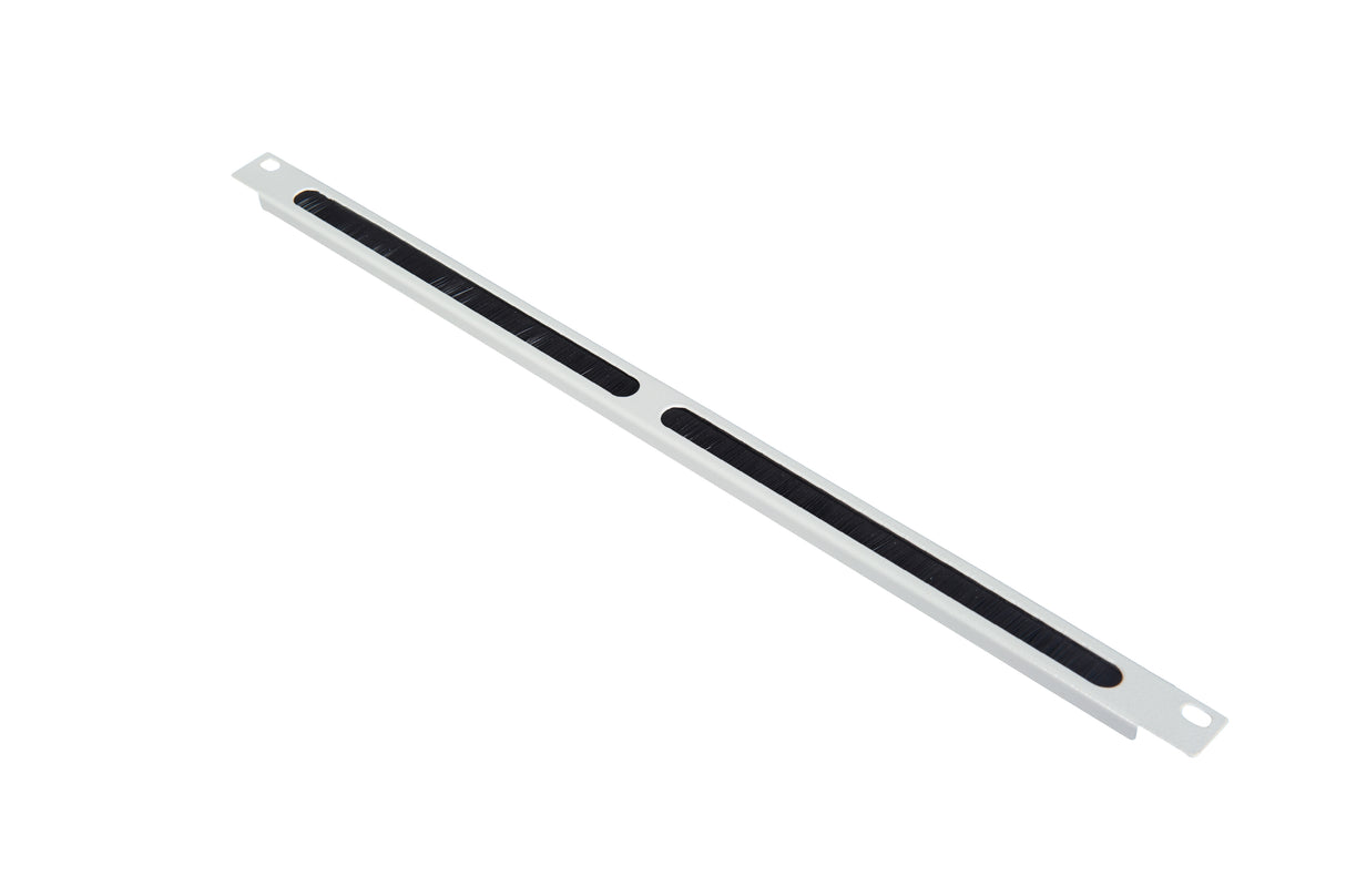 19" Bürsteneinführungspanel, 0,5HE, RAL7035