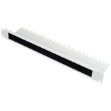 Foto: 19" Bürsteneinführungspanel mit Kabelabfangung, 1HE, RAL7035