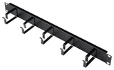 Foto: 19" Kabelführungspanel, 1HE, 5 Metall-Ringe 63mm, RAL9005