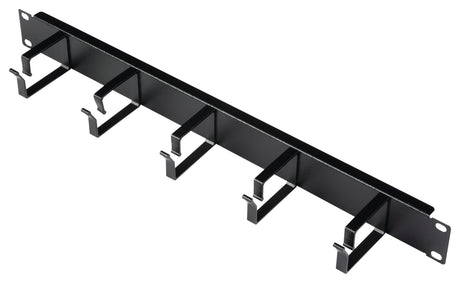 Foto: 19" Kabelführungspanel, 1HE, 5 Metall-Ringe 63mm, RAL9005
