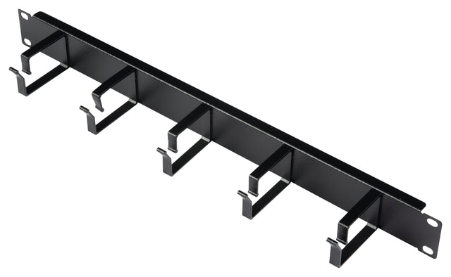 Foto: 19" Kabelführungspanel, 1HE, 5 Metall-Ringe 63mm, RAL9005