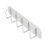 Foto: 19" Kabelführungspanel, 2HE, 5 Metall-Ringe 63mm, RAL7035