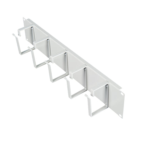 Foto: 19" Kabelführungspanel, 2HE, 5 Metall-Ringe 63mm, RAL7035
