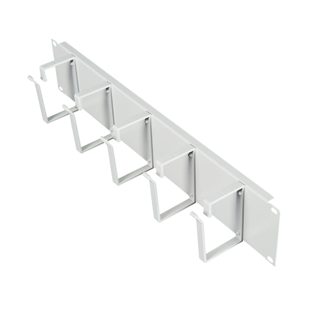 Foto: 19" Kabelführungspanel, 2HE, 5 Metall-Ringe 63mm, RAL7035