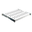 Foto: 19" Fachboden ausziehbar, 1HE, 30kg Last, T=370mm, Lichtgrau