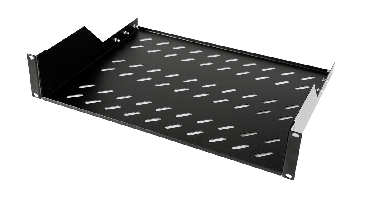 19" Fachboden Fix, 2HE, bis 50kg Last, T=350mm, Low Profile