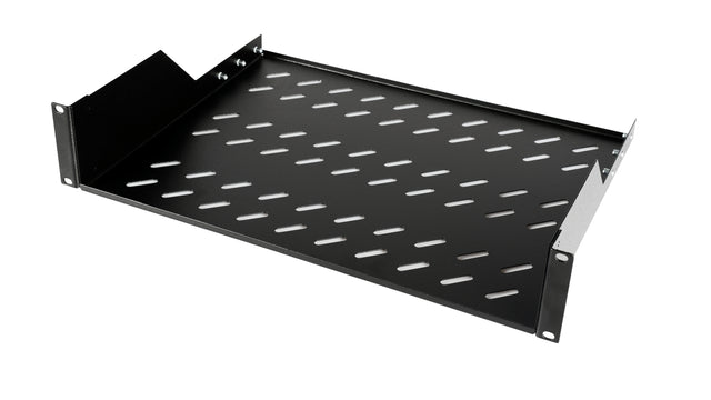 19" Fachboden Fix, 2HE, bis 50kg Last, T=350mm, Low Profile