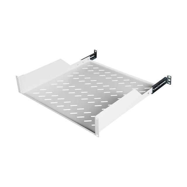 19" Fachboden Fix, 2HE, bis 50kg Last, T=450mm, Low Profile