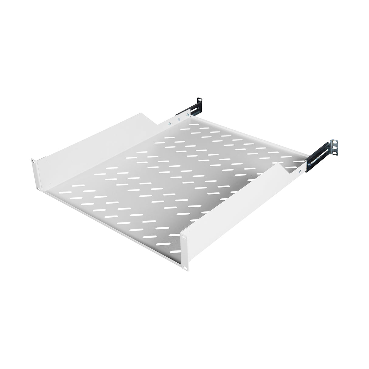 19" Fachboden Fix, 2HE, bis 50kg Last, T=550mm, Low Profile
