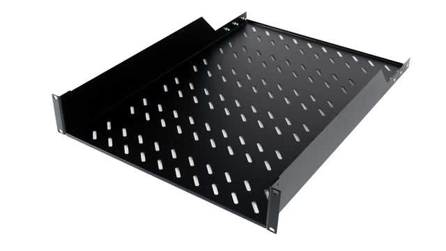 19" Fachboden Fix, 2HE, bis 50kg Last, T=650mm, Low Profile